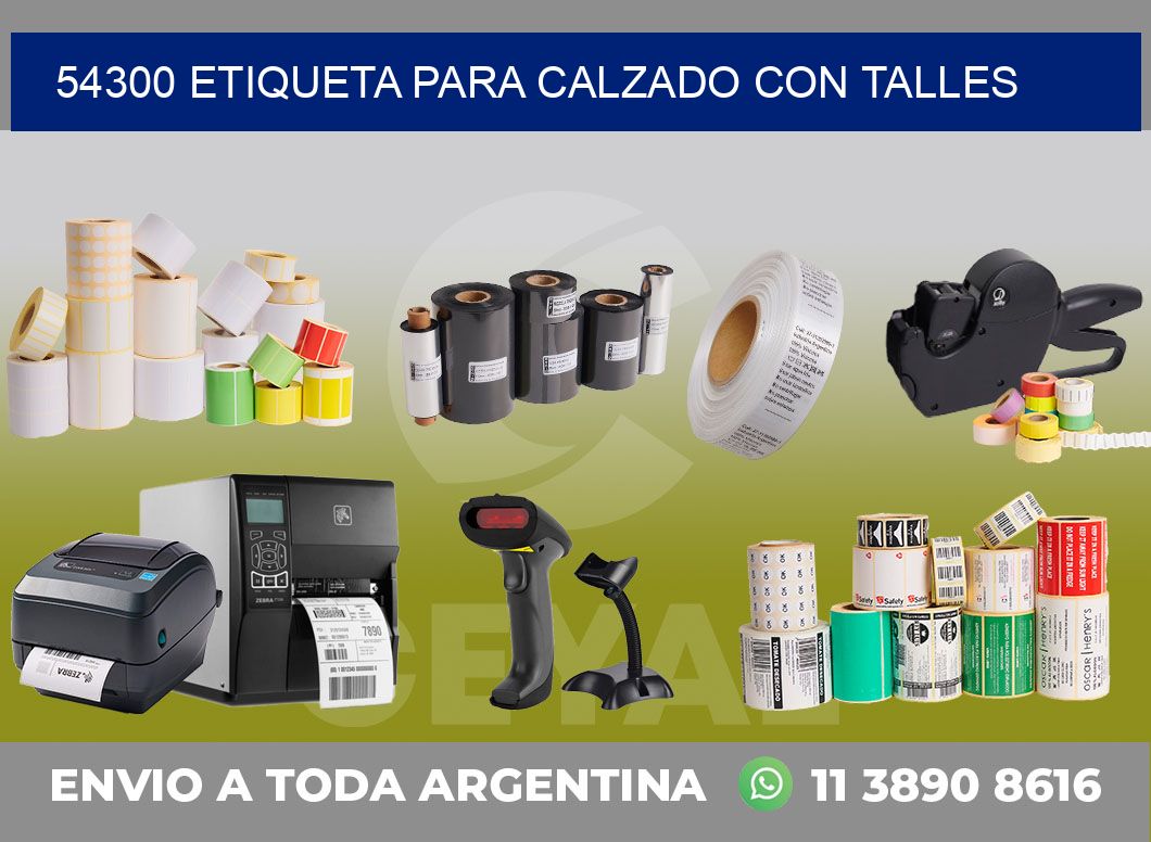54300 ETIQUETA PARA CALZADO CON TALLES