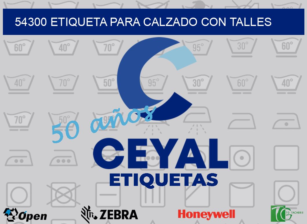 54300 ETIQUETA PARA CALZADO CON TALLES