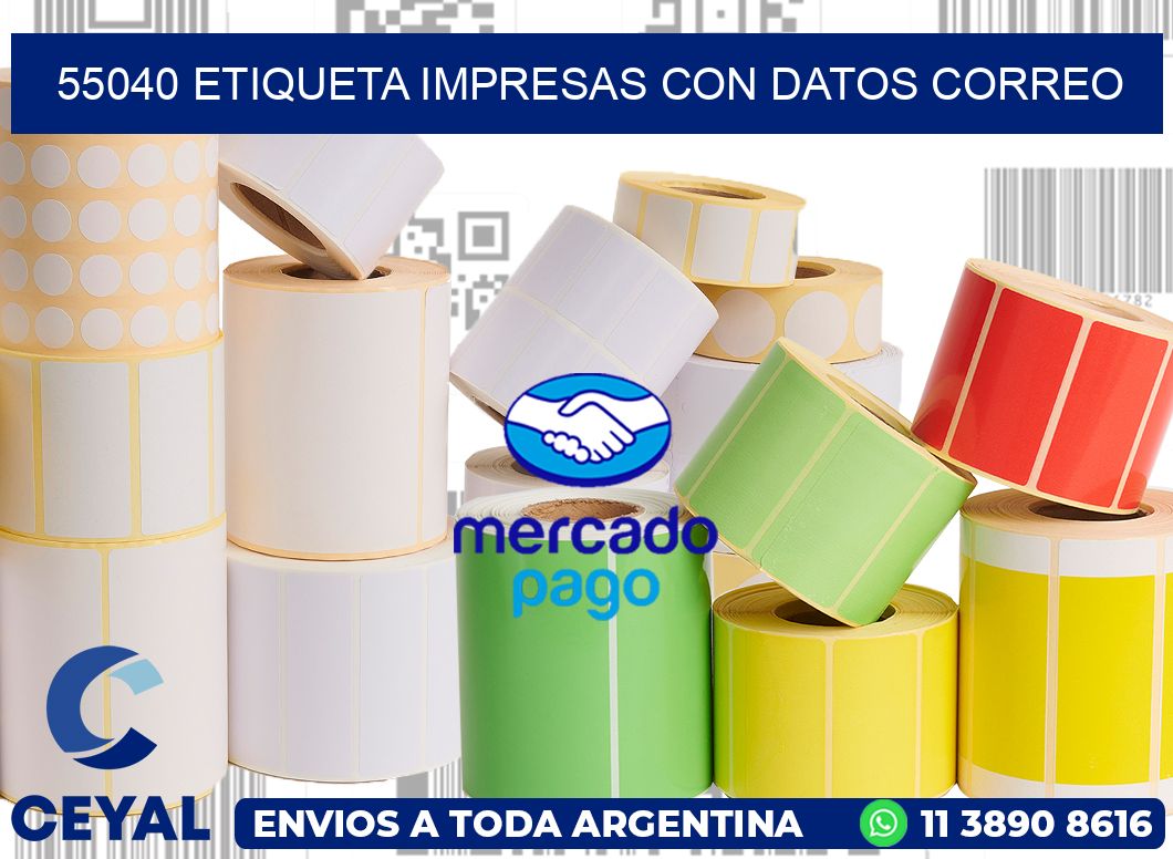 55040 ETIQUETA IMPRESAS CON DATOS CORREO