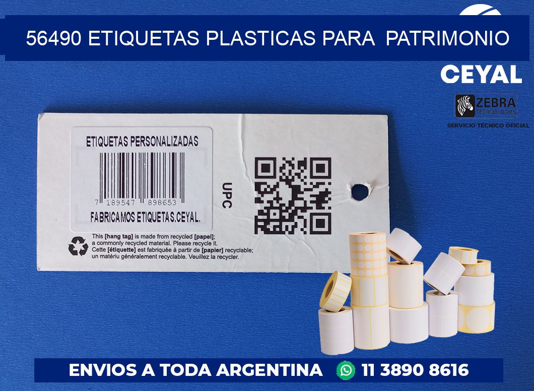 56490 ETIQUETAS PLASTICAS PARA  PATRIMONIO
