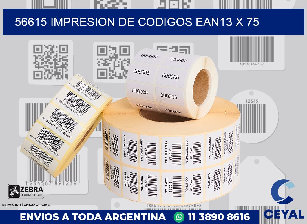 56615 impresion de codigos EAN13 x 75