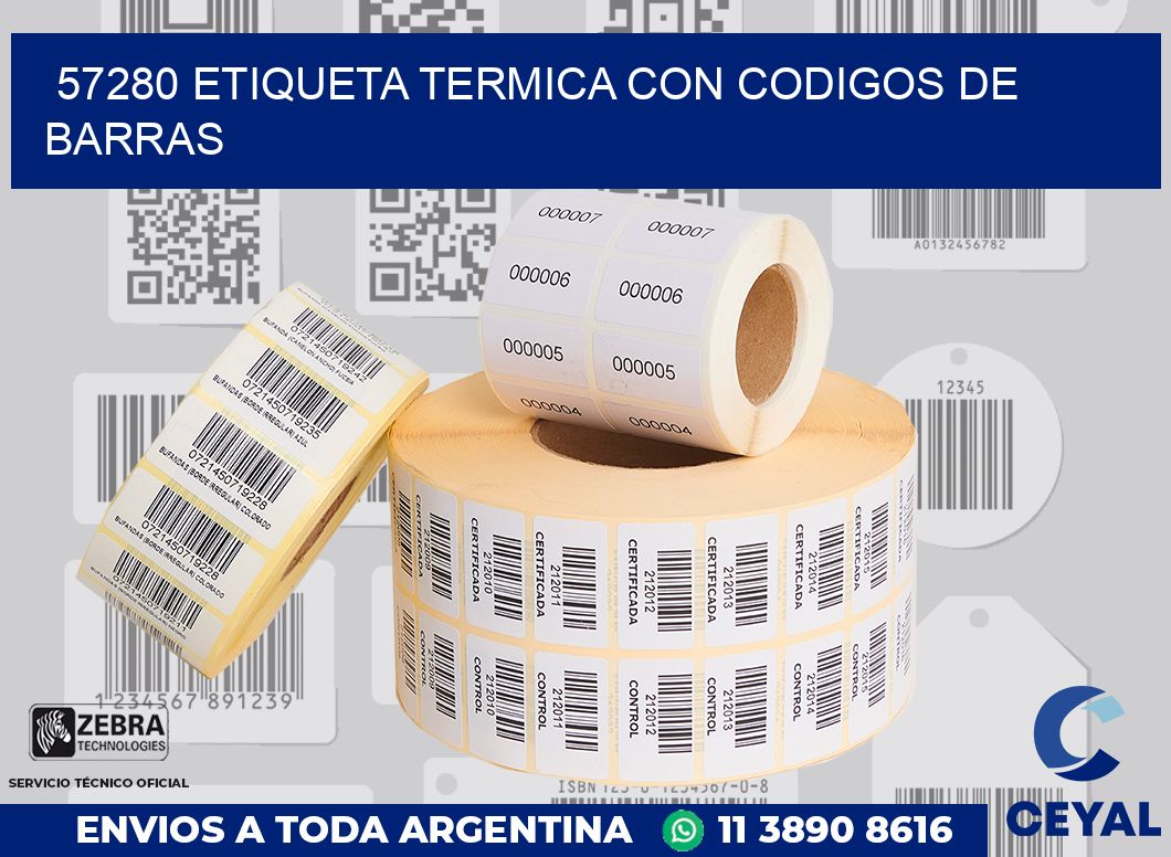 57280 ETIQUETA TERMICA CON CODIGOS DE BARRAS