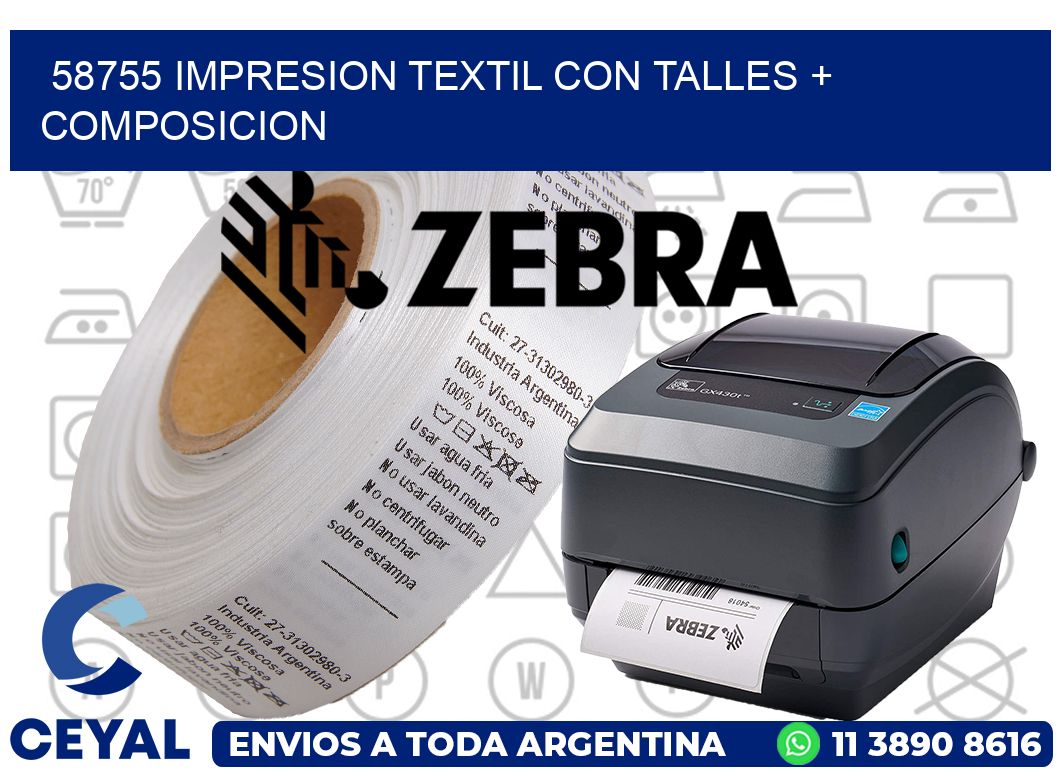 58755 IMPRESION TEXTIL CON TALLES + COMPOSICION