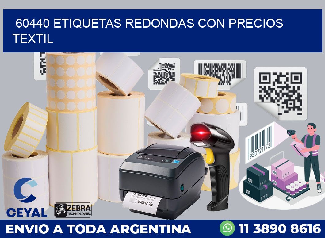 60440 ETIQUETAS REDONDAS CON PRECIOS TEXTIL