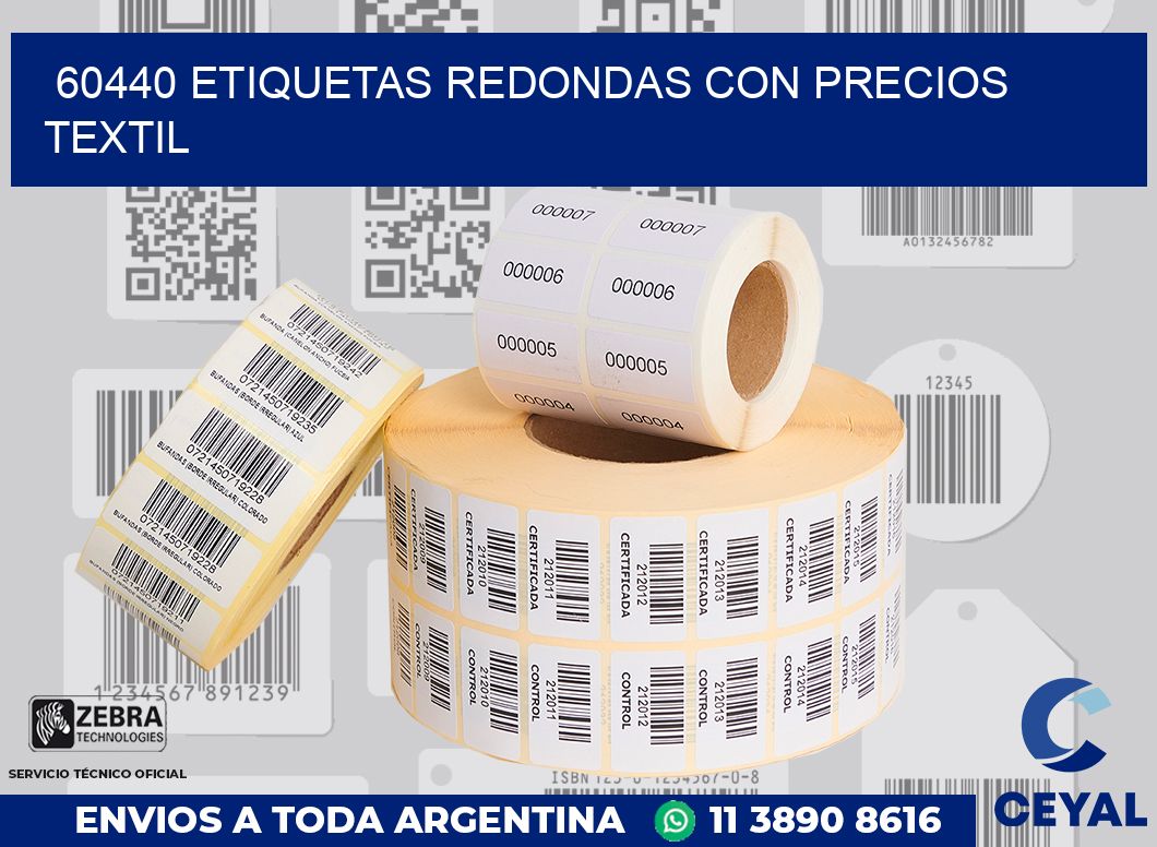 60440 ETIQUETAS REDONDAS CON PRECIOS TEXTIL