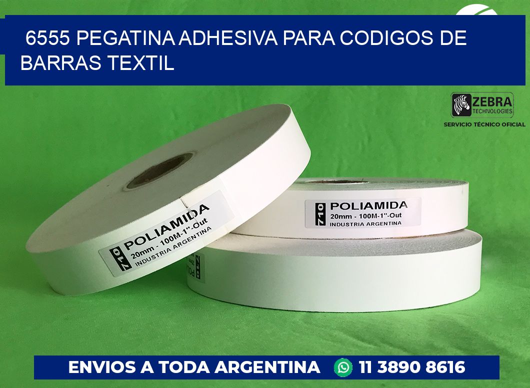 6555 PEGATINA ADHESIVA PARA CODIGOS DE BARRAS TEXTIL