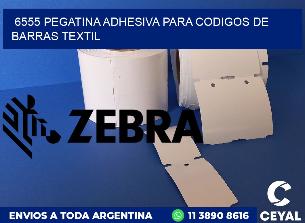6555 PEGATINA ADHESIVA PARA CODIGOS DE BARRAS TEXTIL