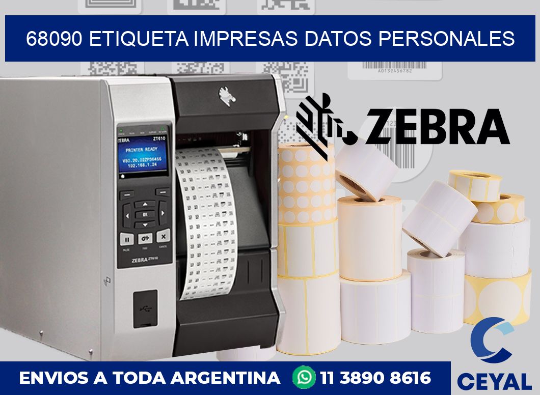 68090 ETIQUETA IMPRESAS DATOS PERSONALES