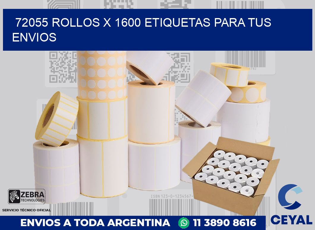 72055 Rollos x 1600 etiquetas para tus envios