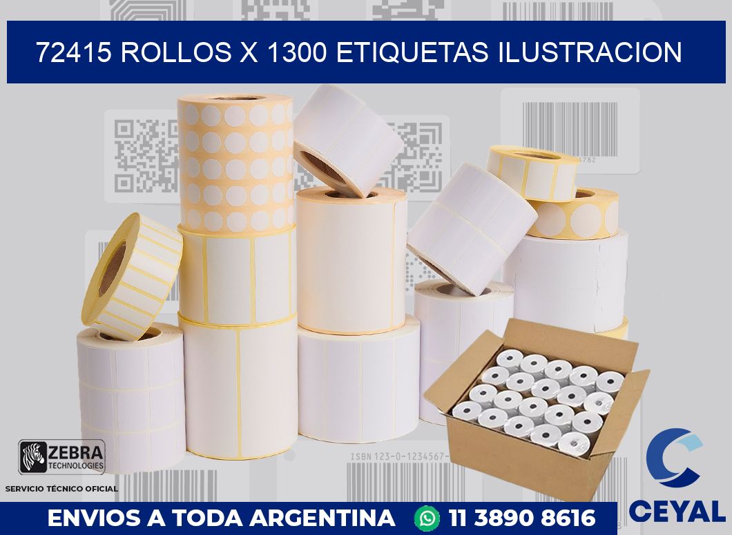 72415 Rollos x 1300 etiquetas ilustracion