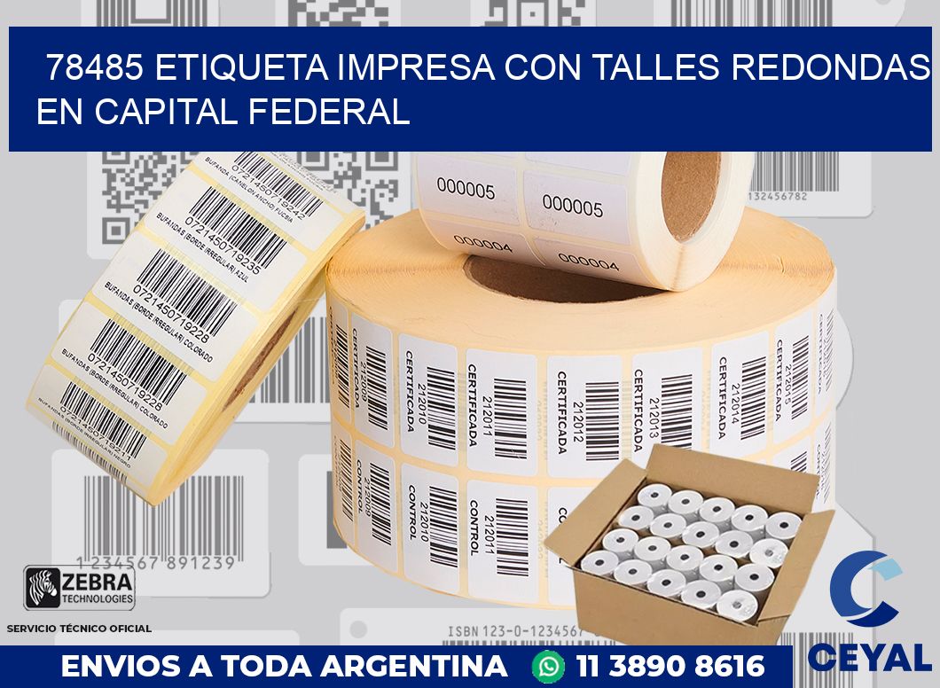 78485 ETIQUETA IMPRESA CON TALLES REDONDAS EN CAPITAL FEDERAL