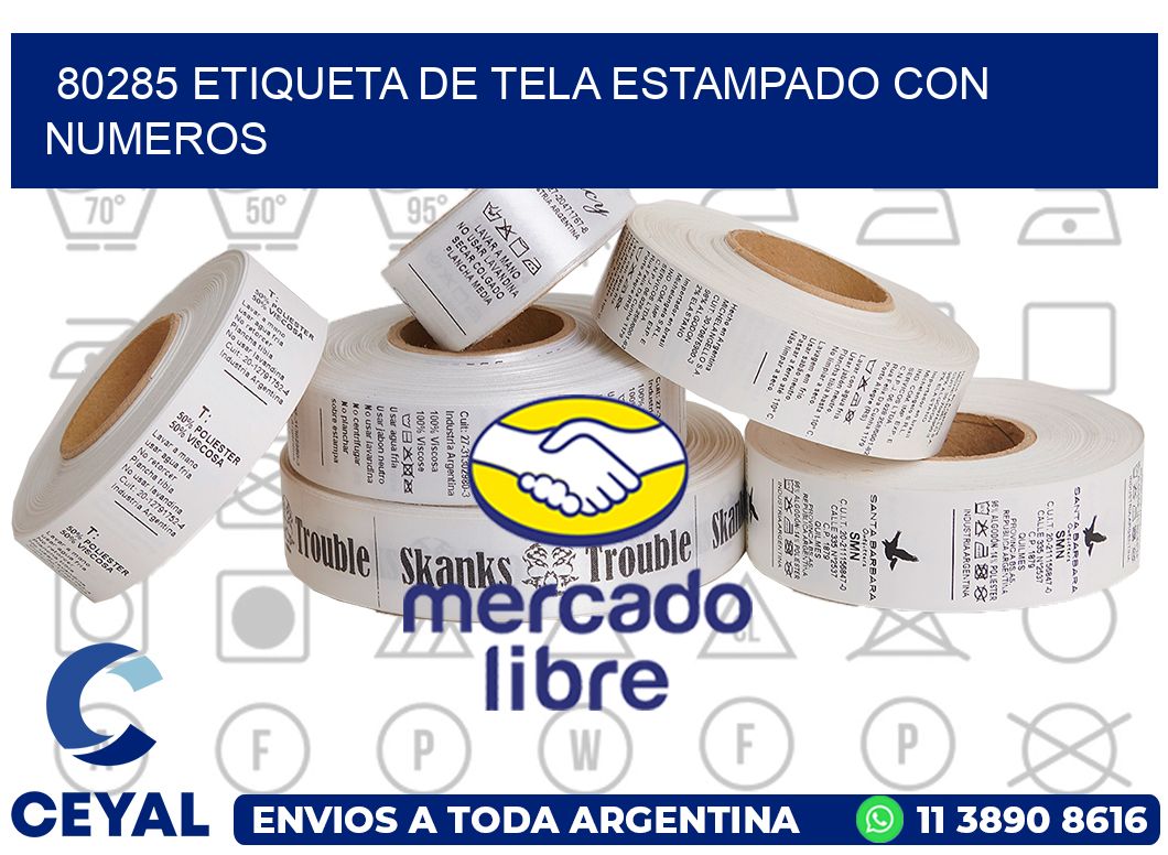 80285 ETIQUETA DE TELA ESTAMPADO CON NUMEROS