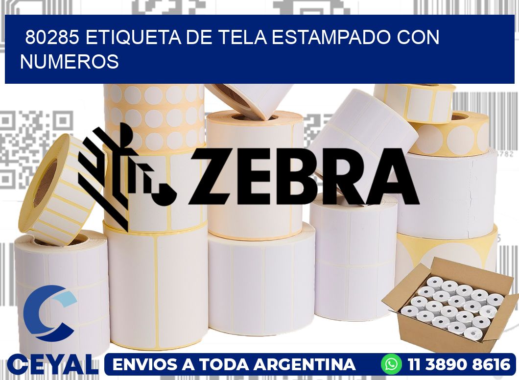 80285 ETIQUETA DE TELA ESTAMPADO CON NUMEROS