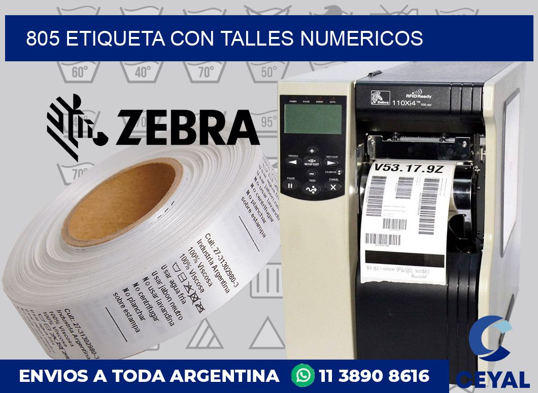 805 ETIQUETA CON TALLES NUMERICOS