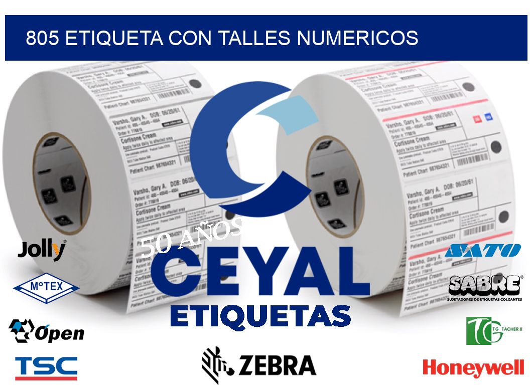 805 ETIQUETA CON TALLES NUMERICOS