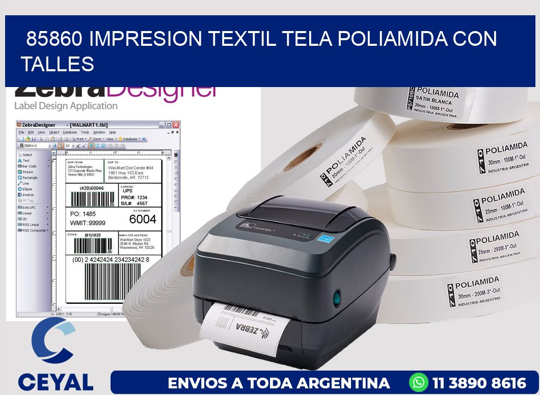 85860 IMPRESION TEXTIL TELA POLIAMIDA CON TALLES