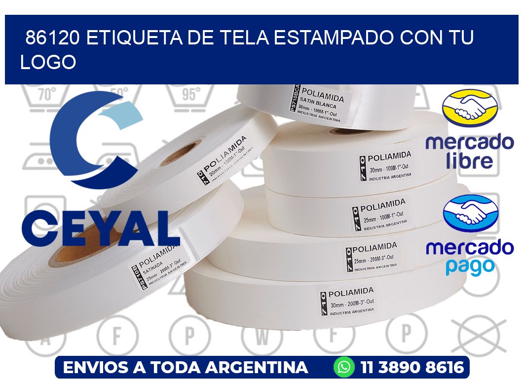 86120 ETIQUETA DE TELA ESTAMPADO CON TU LOGO