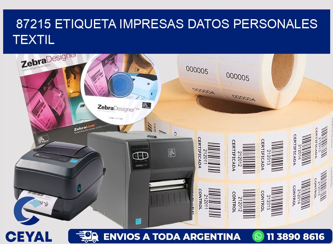 87215 ETIQUETA IMPRESAS DATOS PERSONALES TEXTIL