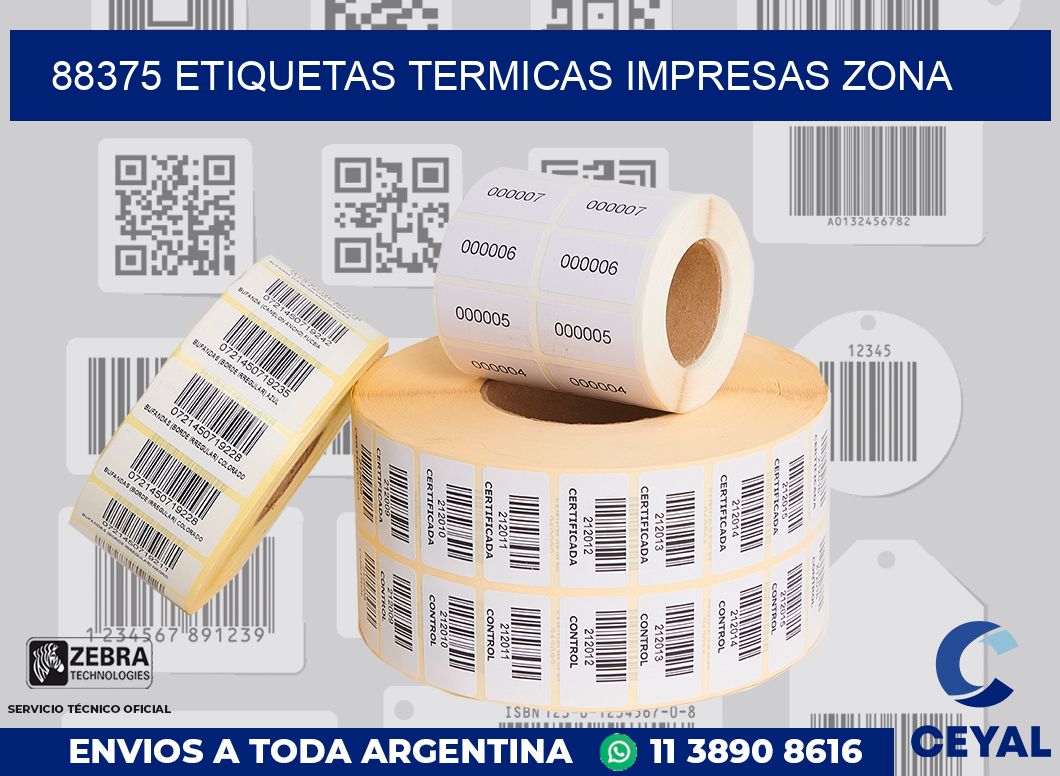 88375 ETIQUETAS TERMICAS IMPRESAS ZONA