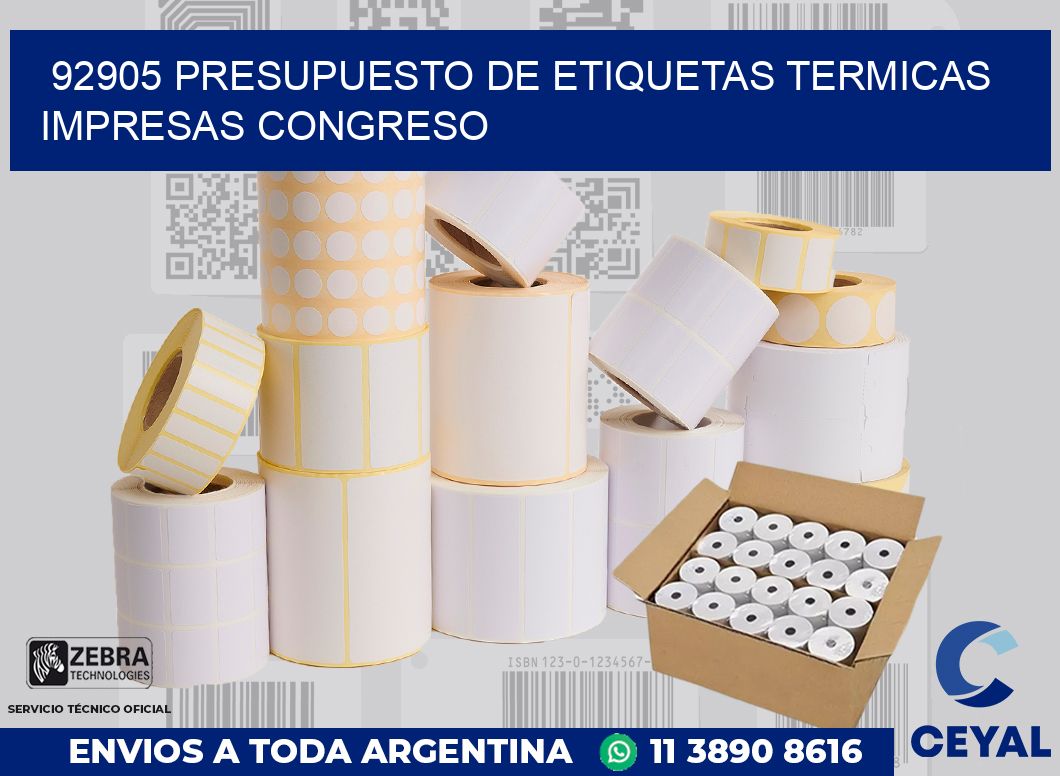92905 PRESUPUESTO DE ETIQUETAS TERMICAS IMPRESAS CONGRESO