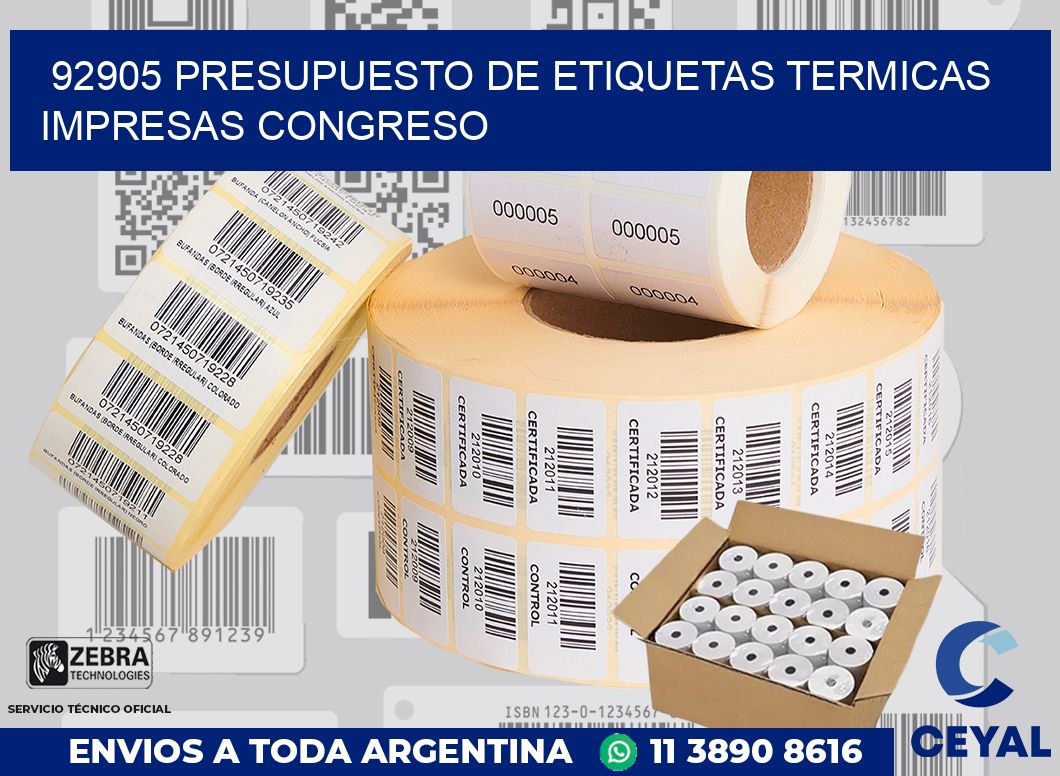 92905 PRESUPUESTO DE ETIQUETAS TERMICAS IMPRESAS CONGRESO