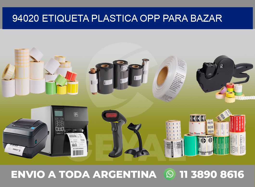 94020 ETIQUETA PLASTICA OPP PARA BAZAR