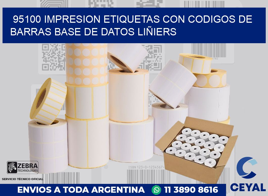 95100 IMPRESION ETIQUETAS CON CODIGOS DE BARRAS BASE DE DATOS LIÑIERS