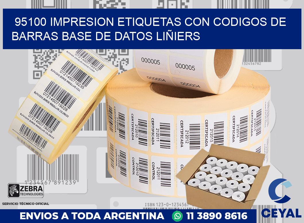 95100 IMPRESION ETIQUETAS CON CODIGOS DE BARRAS BASE DE DATOS LIÑIERS