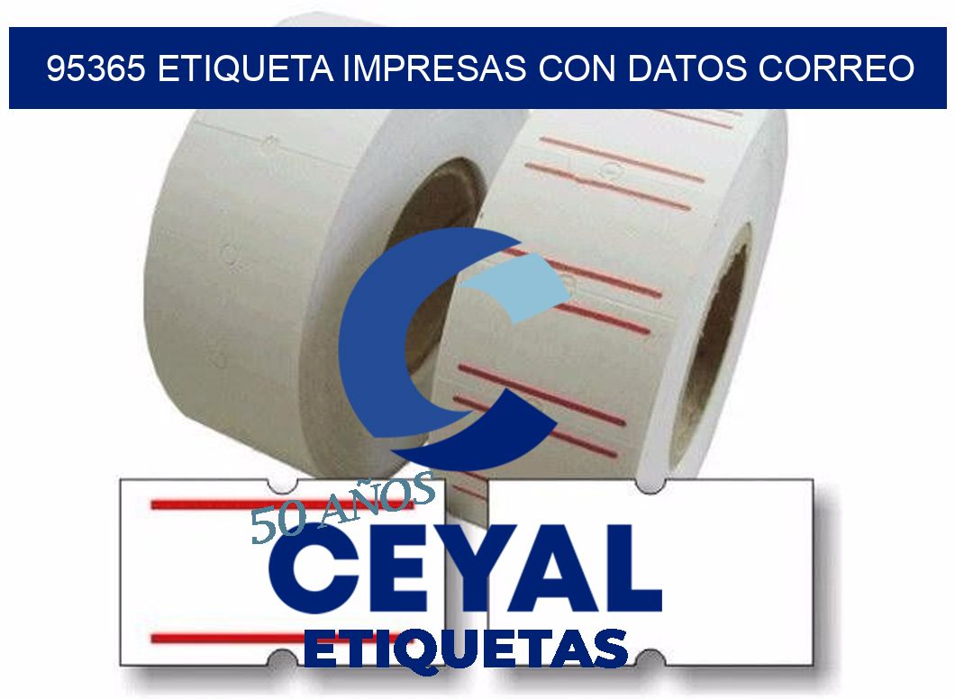 95365 ETIQUETA IMPRESAS CON DATOS CORREO