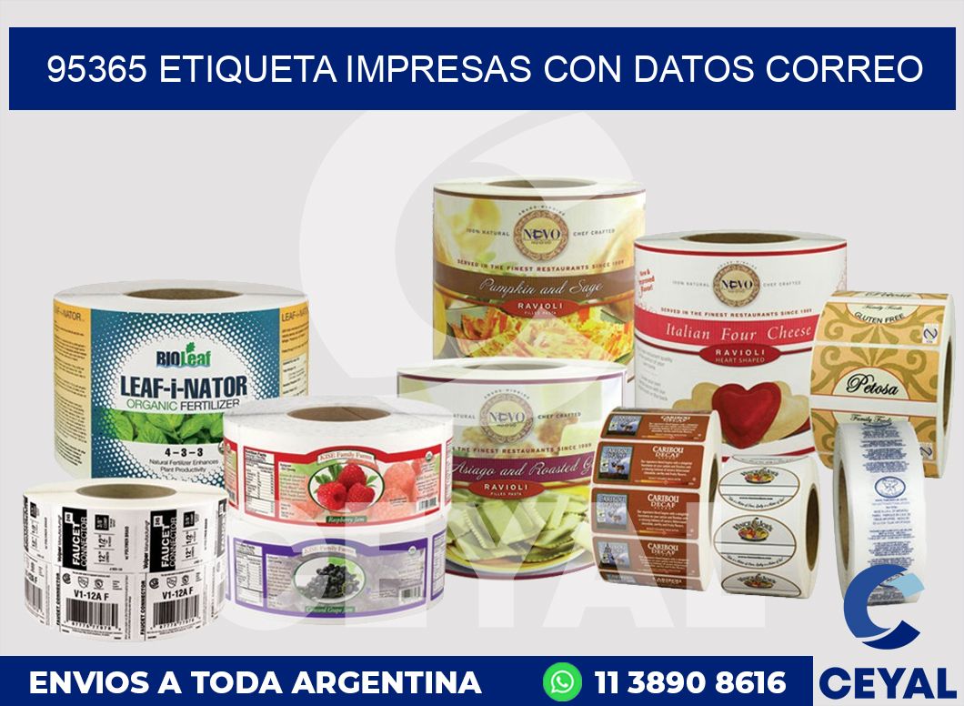 95365 ETIQUETA IMPRESAS CON DATOS CORREO