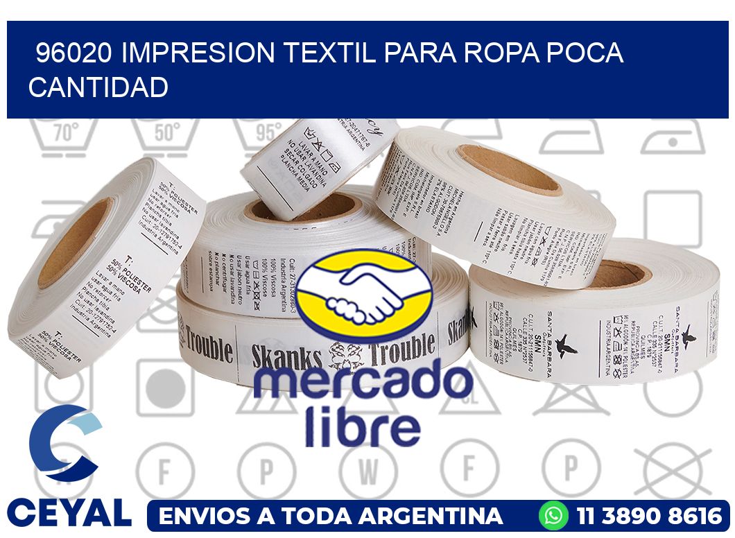 96020 IMPRESION TEXTIL PARA ROPA POCA CANTIDAD