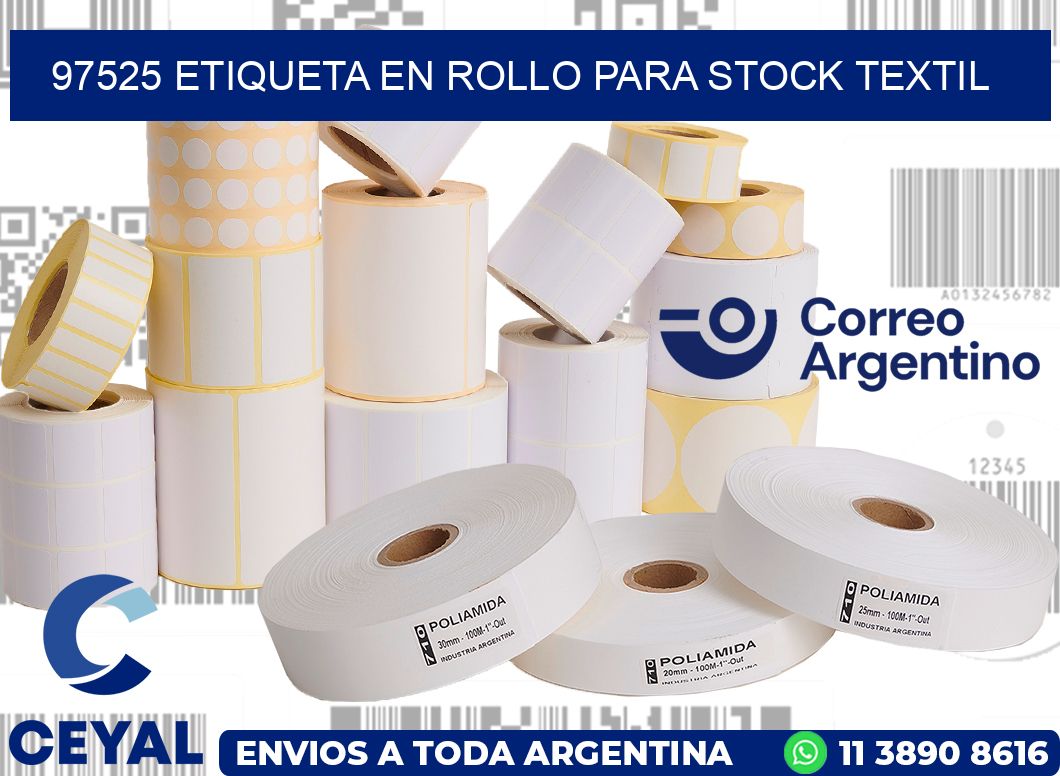 97525 ETIQUETA EN ROLLO PARA STOCK TEXTIL