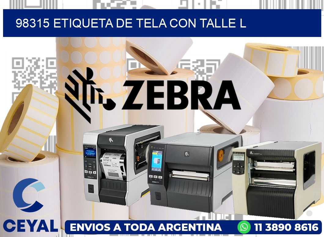98315 ETIQUETA DE TELA CON TALLE L