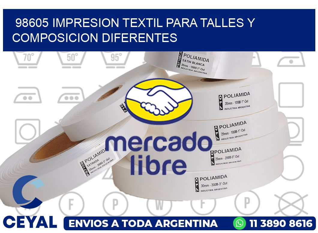 98605 IMPRESION TEXTIL PARA TALLES Y COMPOSICION DIFERENTES