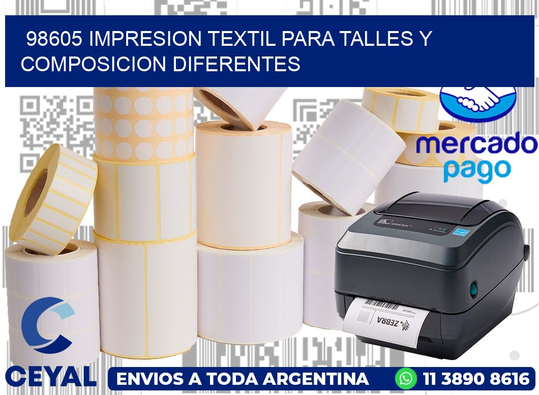 98605 IMPRESION TEXTIL PARA TALLES Y COMPOSICION DIFERENTES