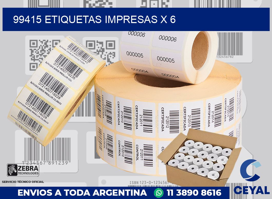 99415 Etiquetas impresas x 6