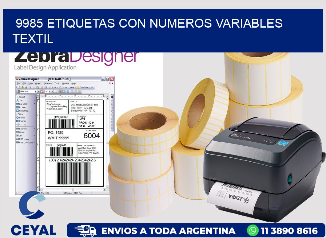 9985 ETIQUETAS CON NUMEROS VARIABLES TEXTIL