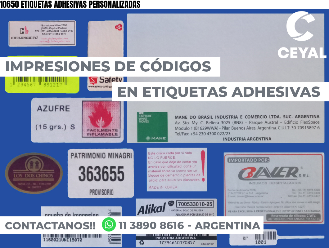 10650 ETIQUETAS ADHESIVAS PERSONALIZADAS
