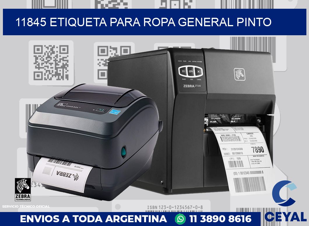 11845 ETIQUETA PARA ROPA GENERAL PINTO
