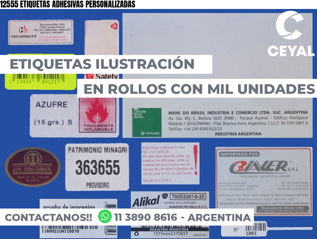 12555 ETIQUETAS ADHESIVAS PERSONALIZADAS