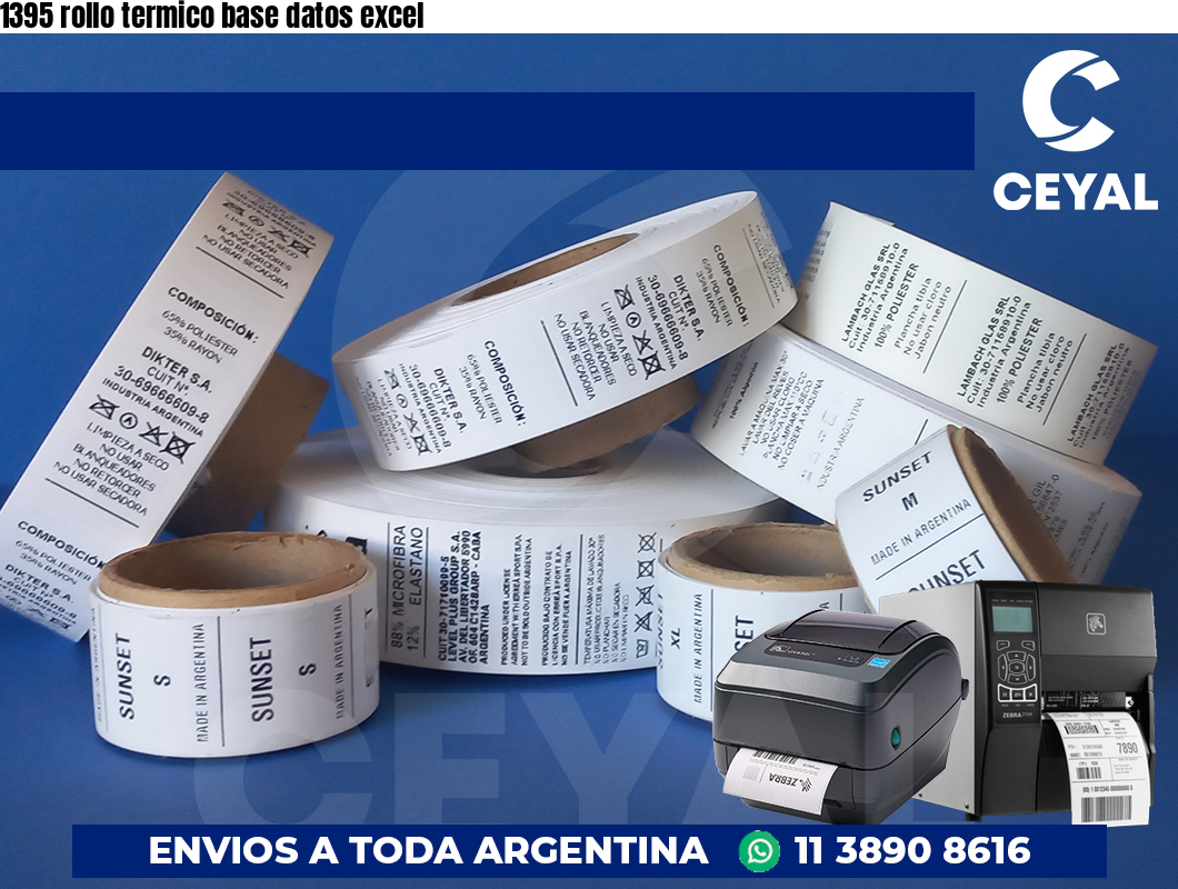 1395 rollo termico base datos excel