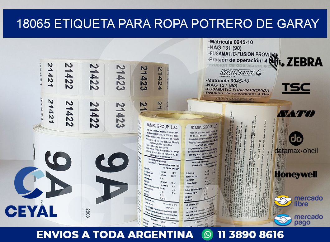 18065 ETIQUETA PARA ROPA POTRERO DE GARAY