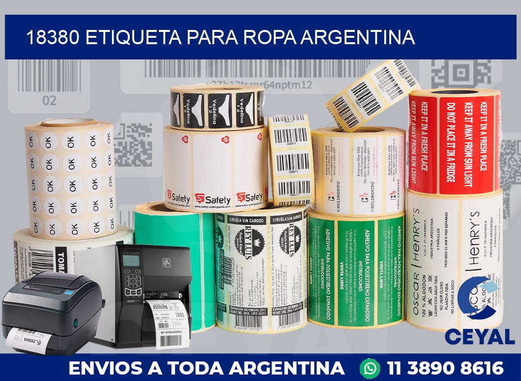 18380 ETIQUETA PARA ROPA ARGENTINA