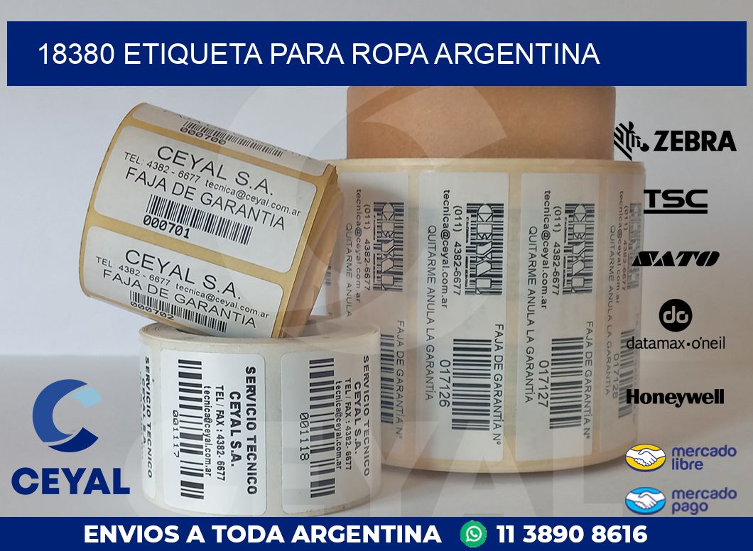 18380 ETIQUETA PARA ROPA ARGENTINA