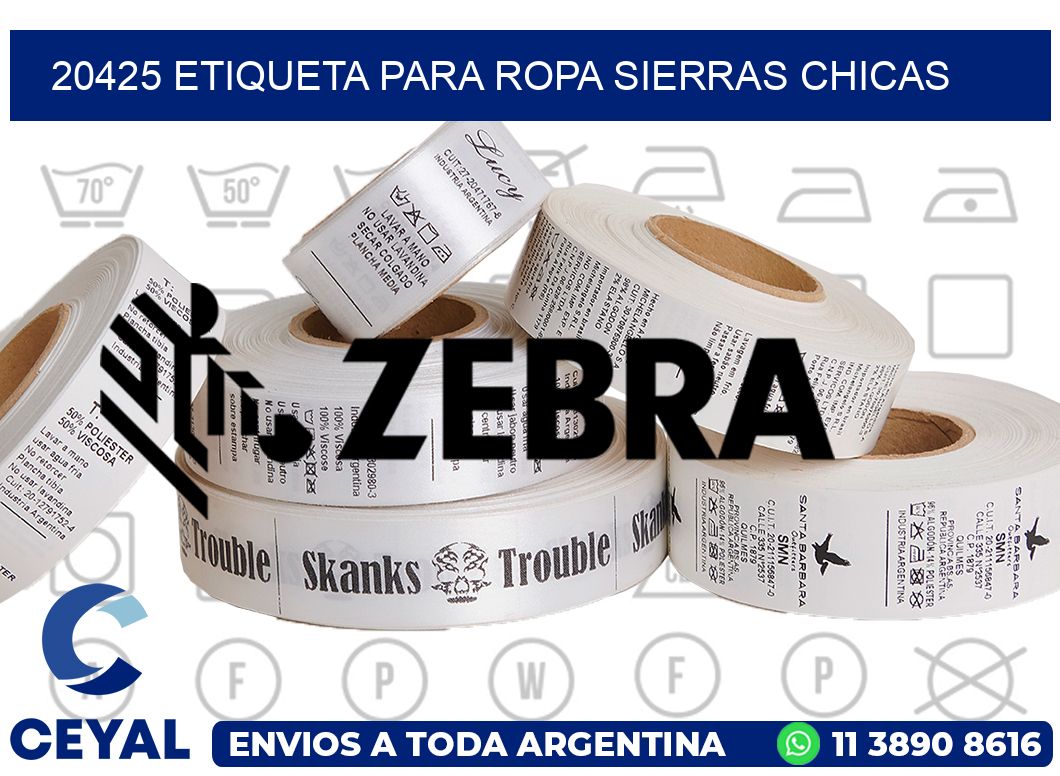 20425 ETIQUETA PARA ROPA SIERRAS CHICAS