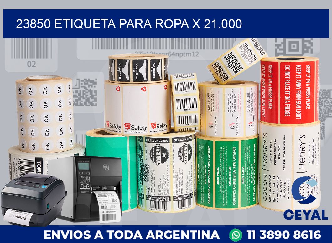 23850 ETIQUETA PARA ROPA X 21.000
