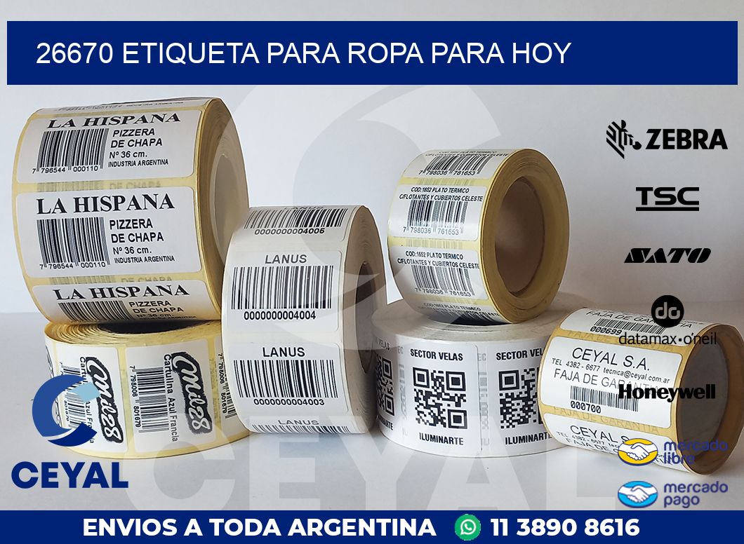 26670 ETIQUETA PARA ROPA PARA HOY