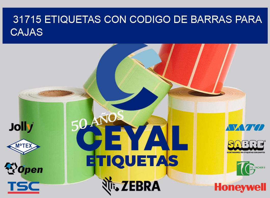 31715 ETIQUETAS CON CODIGO DE BARRAS PARA CAJAS