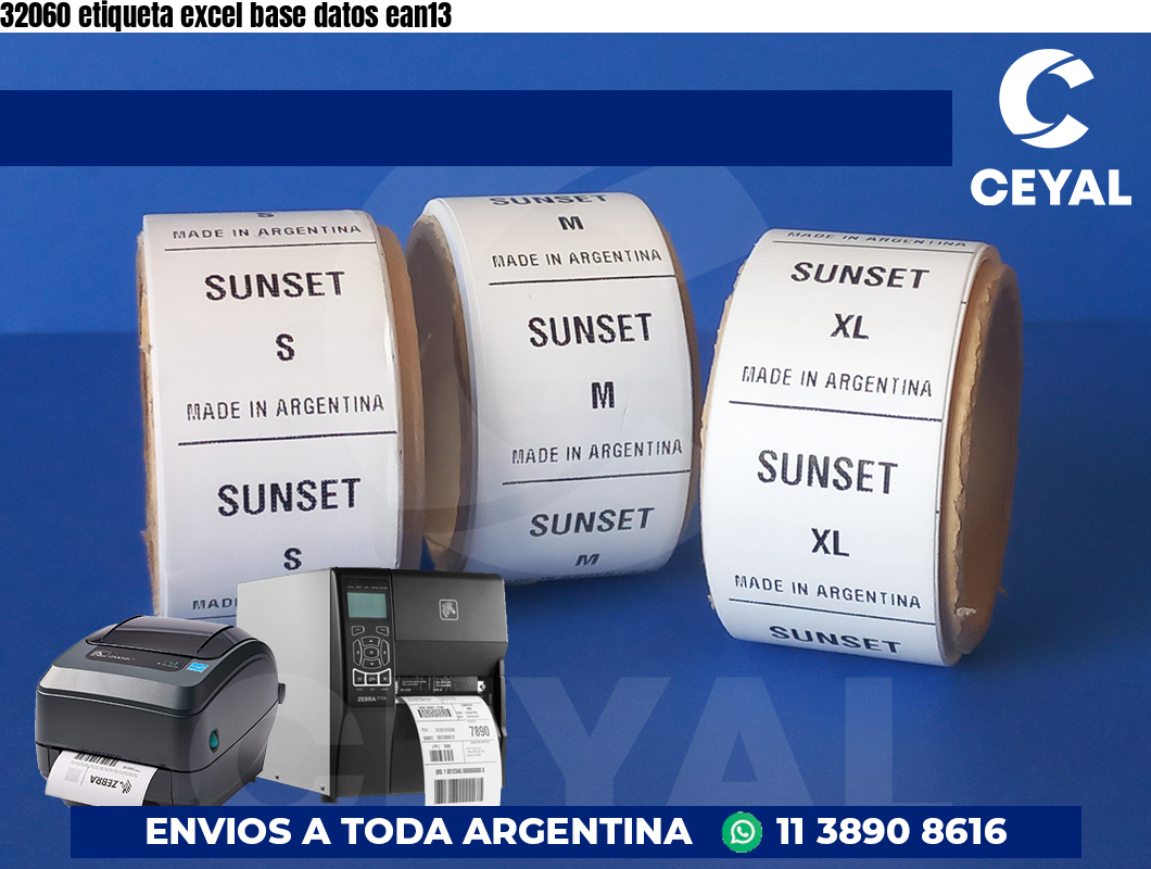 32060 etiqueta excel base datos ean13