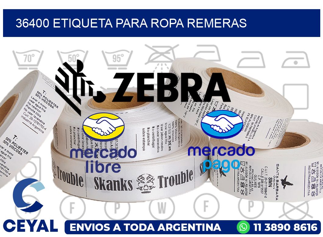 36400 ETIQUETA PARA ROPA REMERAS